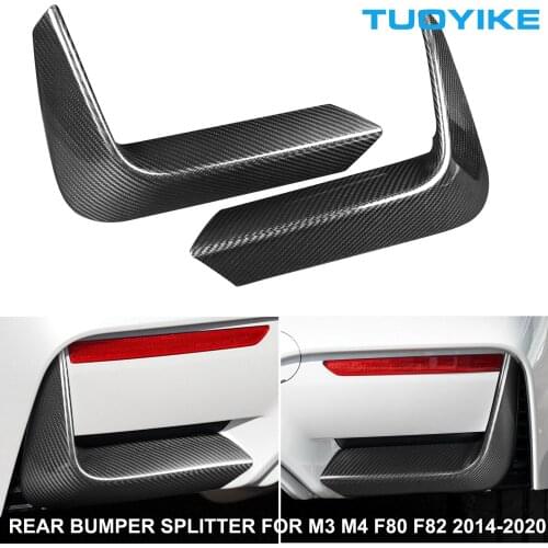 Car Styling Real Carbon Fiber Rear Bumper Splitter Exterior Moulding For BMW M Series M3 Sedan F80 M4 Coupe F82 F83 2014-2020