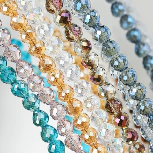 35pcs New Cutting 8mm Shiny Strawberry Beads Chunky Drop Faceted Crystal Beads for Jewelry Making Jewelry Diy Beading