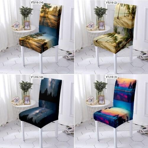 Natural scenery dining chair chair covers dining room Chairs for kitchen Dining chairs Chair cover Gamer chair Chair cushion