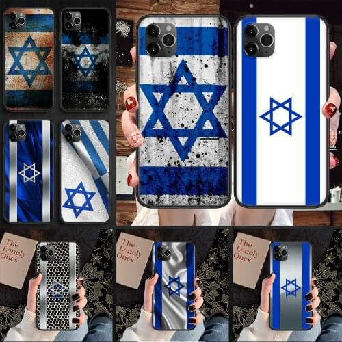 Israel flag Phone Case Cover Hull For iphone 5 5s se 2 6 6s 7 8 12 mini plus X XS XR 11 PRO MAX black soft hoesjes silicone