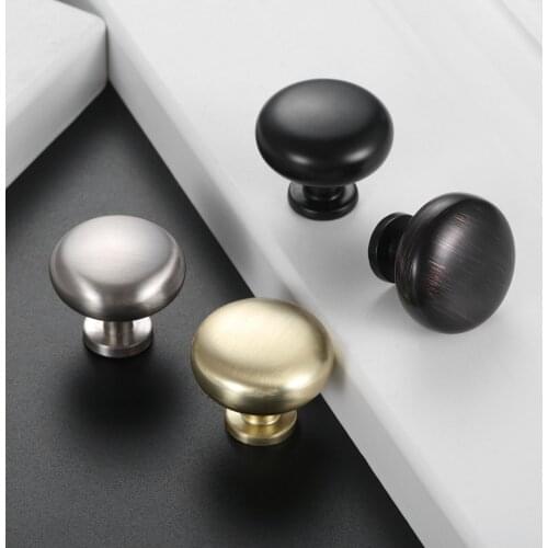 Single Hole Knob Mini Round Handle 28.5mm Button Pull W/screw Brushed Nickle/Gold Matte Black Antique Red Alloy Kitchen Bathroom