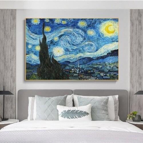 Van Gogh Starry Night Famous Art Canvas Paintings On the Wall Art Posters And Prints Impressionist Art Pictures Home Decoration