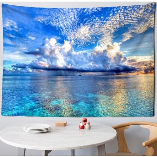 Beautiful Natural Forest Printed Large Wall Tapestry Sea View Hippie Wall Hanging Bohemian Wall Tapestries Mandala Wall Decor