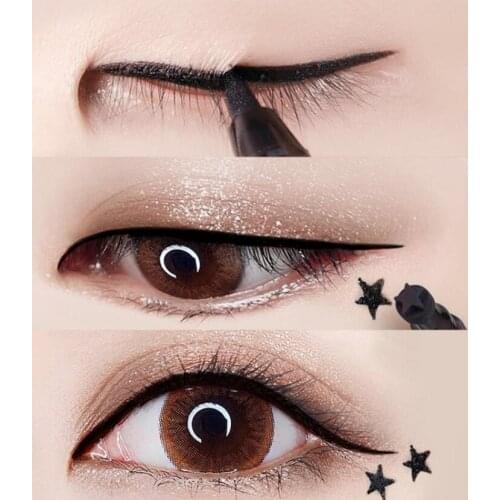 Red liquid eyeliner eyeshadow seal double-headed non-smudge waterproof dotted star heart moon eyeliner