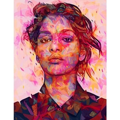 Colorful Girl Diamond Painting 5D DIY Cross Stitch Full Drill Embroidery Handmade Home Decor JX112
