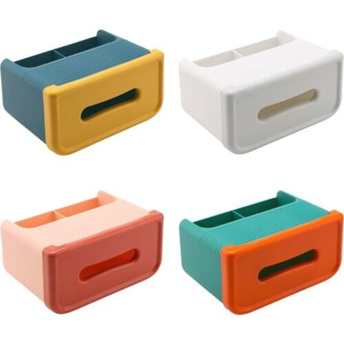 Creative Desktop Tissue Box Cover Minimalist Remote Control Holder Stationery Storage Case Pen Watch Cosmetics Organizer