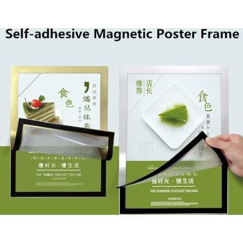 A4 Magnetic Self-adhesive Picture Photo Pocket Frames for Refrigerator Note Schedule Holder Document Poster Certificate Frame