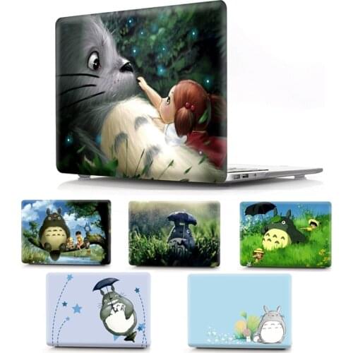 Cute Anime Totoro Body Shell PC Hard Laptop Case for Macbook Air Pro Retina 11 13 15 Inch Touch Bar A1932 A1990 A1706 New Cover