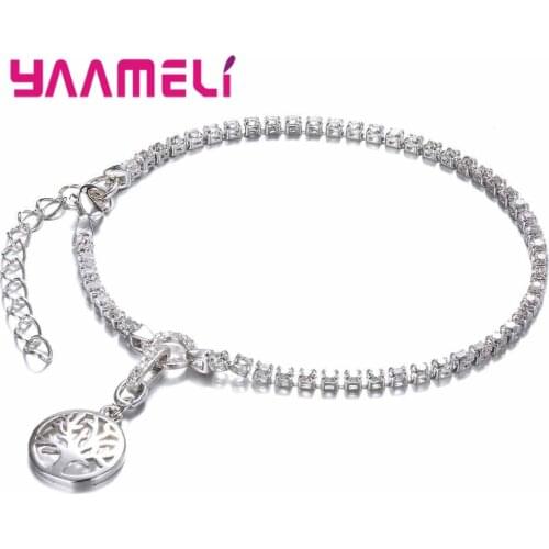Natural Romance Style Bracelet 925 Sterling Silver With Tree Shape White/Red/Rose/Green/Blue/Dark/Dark Green For Men