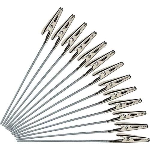 Set of 20 Metal Wire Alligator Clamp Long-Tailed Alligator Iron Clip Clasp for DIY Card Photo Memo Clip Holder 6inch (150mm)