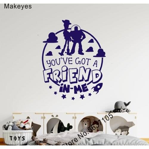 Makeyes Cute Friend Wall Stickers Pattern Kids Bedroom Wall Decals Baby Children Rooms Decor Gift Vinyl Design Wallpaper Q759