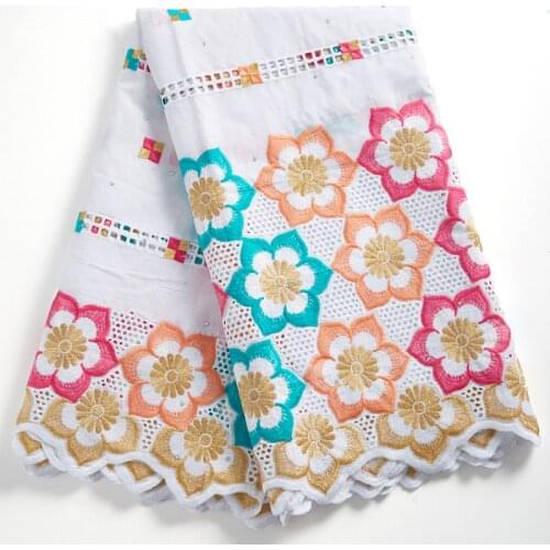 Latest Cheap Pure Cotton African Lace Fabric 2021 Swiss Voile Laces In Switzerland Nigerian Laces Fabrics For Party Dress S2288