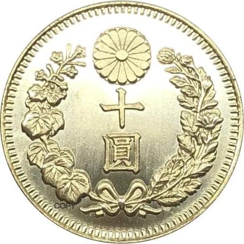 Great Japan Year 41 of Meiji 10 Yen 1908 Brass Metal Copy Coin
