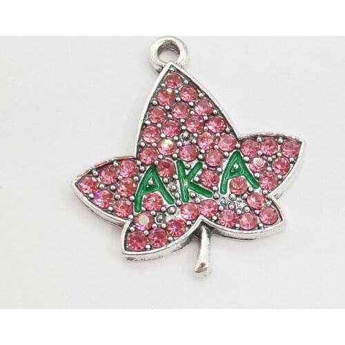 20Pcs Rhinestone Maple Leat Letter Charms Women DIY Jewelry Accessories
