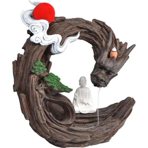 Resin Backflow Incense Burner Creative Home Decor Dragon Incense Holder Censer Incense Sticks Holder