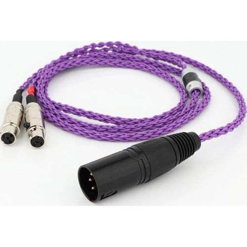 Preffair Hi-End HiFi OCC Silver Plated 4Pin XLR Male to 4pin XLR Female Earphone Cable Headphone Audio adapter upgrade wire