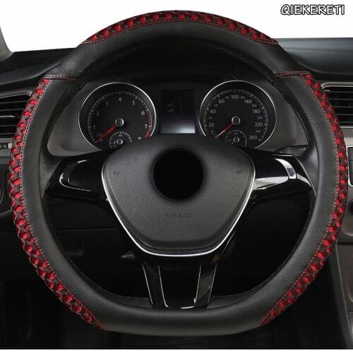 QIEKERETI Leather Car Steering Wheel Cover For Fiat 500 500X Ducato Grande Punto Tipo Panda Freemont Bravo Stilo