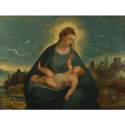 Religious figures virgin Mary landscape canvas printings oil painting classical printed on canvas decoration picture