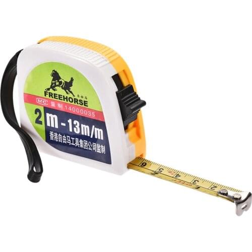Uxcell 1Pcs Tape Measure 2 Meter 6 Feet Retractable Metric Plastic Round Case Non-slip Lock new Plastic Steel Color Random