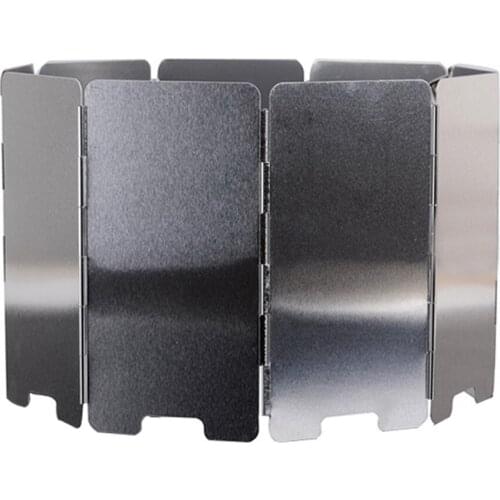9 Plates Foldable Gas Stove Windshield Outdoor Camping Cooking Burner Windproof Screen Aluminium Alloy Outdoor Stove Wind Shield