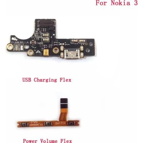 For Nokia 3 5 6 7 8 7 Plus Power On Off Volume Switch Side Button Key USB Charging Board Flex Cable Replacement