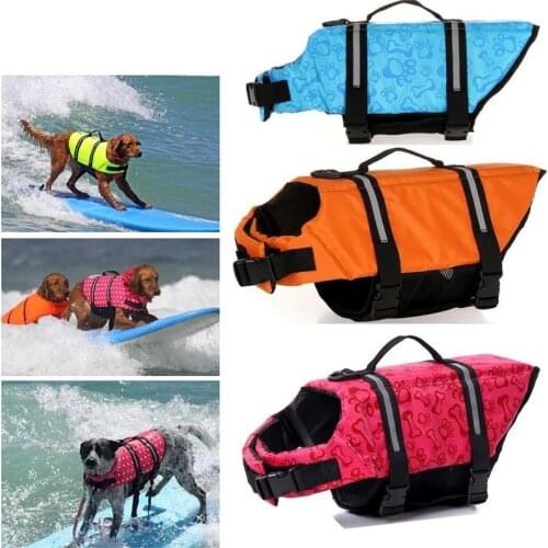 Dog Life Jacket with Rescue Handle Reflective Safety Pet Floatation Vest for Dogs Lifesaver Preserver Puppy Clothes for Swimming