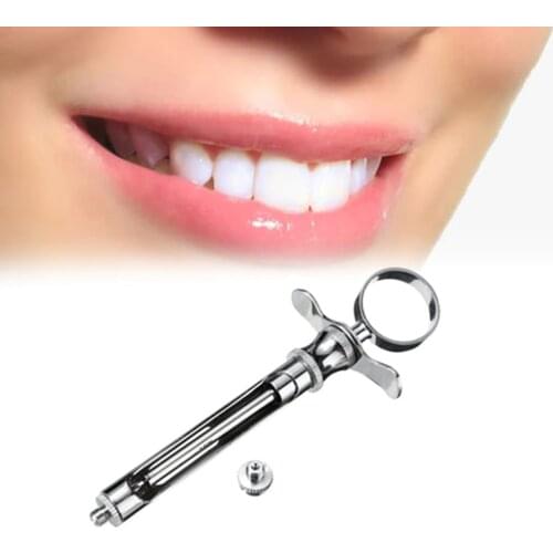 Stainless Steel Dentistry Surgical Instrument With Head Dental Teeth Care Dental Syringe Dental Anesthesia Aspirating Syringe