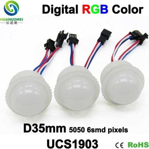 Milky cover 35mm 6LED rgb 5050 led pixel module shenzhen led display ucs1903 digital bulb lamp full color addressable light sign