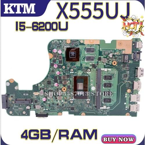 X555UQ for ASUS A555U X555UF X555U F555U X555UJ laptop motherboard X555UB mainboard test OK I5-6200U cpu GT920M/2G 4GB-RAM