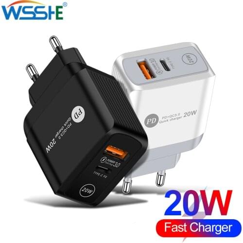 USB Type C Charger Mini Quick Charge 3.0 QC PD 20W Mobile Phone Charger for iPhone 12 Samsung Xiaomi Fast Wall Chargers