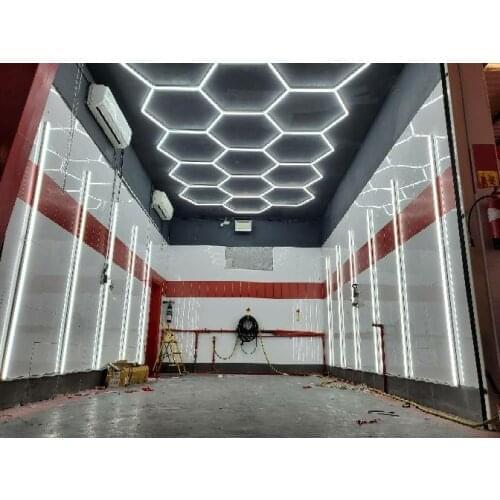 Factory Supplier 5x8M Led Hexagon Light for Car Showroom 4S Workshop Home Garage Gym Dropshipping