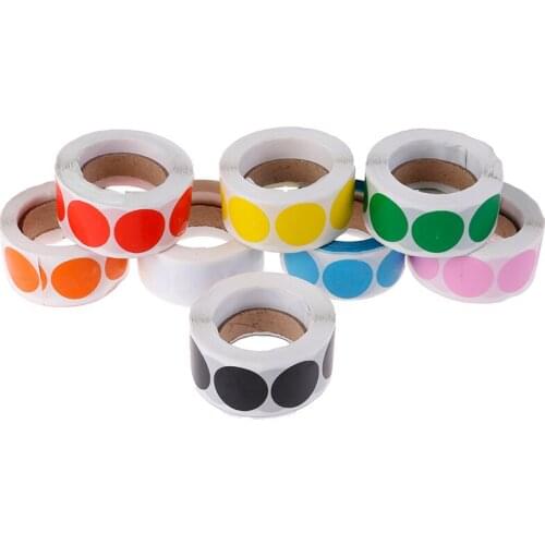 1 inch Color-Code Dot Labels stickers 500/Roll Chroma Label stationery stickers