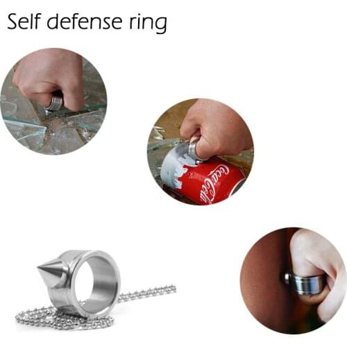 1pcs Gags Practical Jokes Outdoor Steel Self defense Ring Self-defense Product Weapons Ring Survival Pocket Women Protect