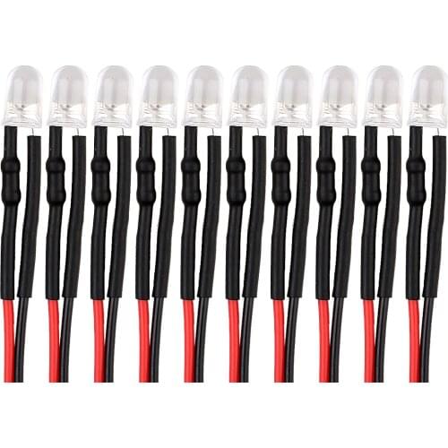 10PCS 3mm 5mm 12V RC Car LED Light for RC Crawler Axial SCX10 Traxxas D90 MST DIY Parts