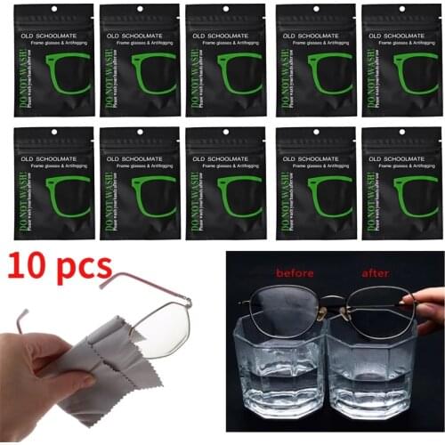 10 Pcs Reusable Anti-Fog Wipes Glasses Pre-moistened Antifog Lens Cloth Defogger Eyeglass Wipe Prevent Fogging for Glasses
