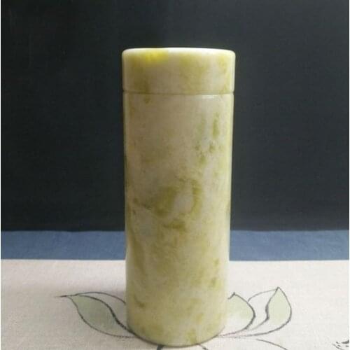 16*5cm thick natural jade cup teacup Lushan jade teacup Lantian jade teacup gift decoration