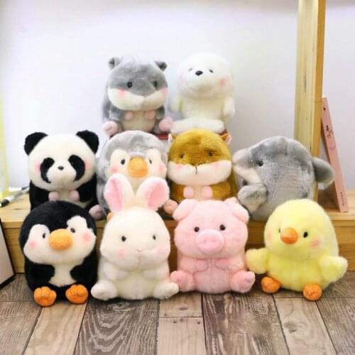 18cm plush Round Panda Pig Penguin Rabbit Fat shape Chick Cute Long Plush Doll Stuffed animals Cartoon kids toy christmas gift