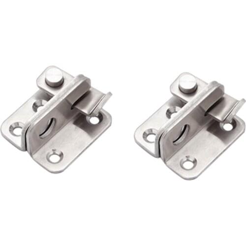 2pcs/lot Small Size Simple Bolt Anti-theft Security Door Thick Stainless Steel Thicken Bolt Locker Lock Hasp