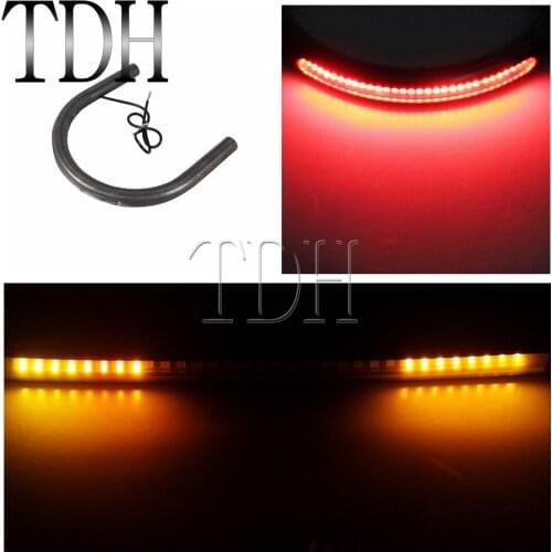 7/8" Cafe Racer Universal Upswept Seat Frame Hoop Kick Up Loop with LED Brake Turn Tail Light For Harley