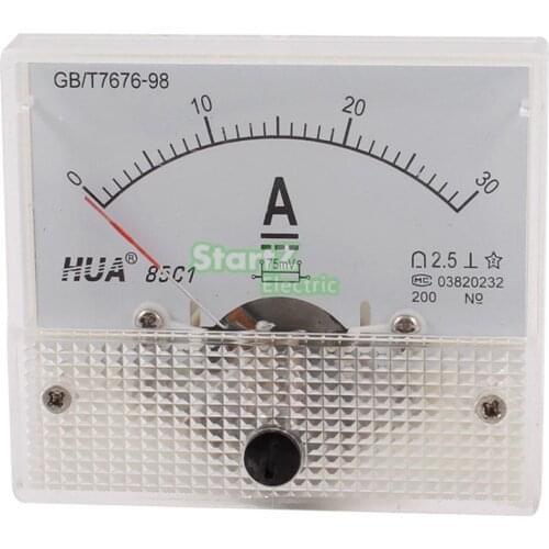 DC Analog Meter Panel 30A AMP Current Ammeters 85C1 0-30A Gauge