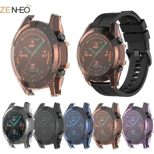 Case for Huawei Watch GT 2 42mm/ 46mm Full cover Sport Case Protector Strap TPU Silicone Band Bracelet Smart Accessories