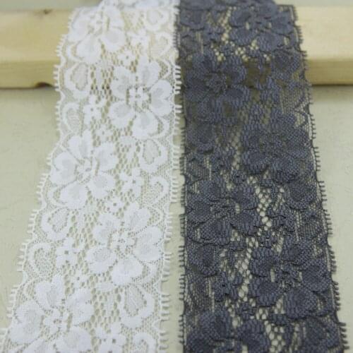 Elastic Stretch Lace Trim Sewing/garment Accesories 10 Yards/lot 58mm Width White And Gray