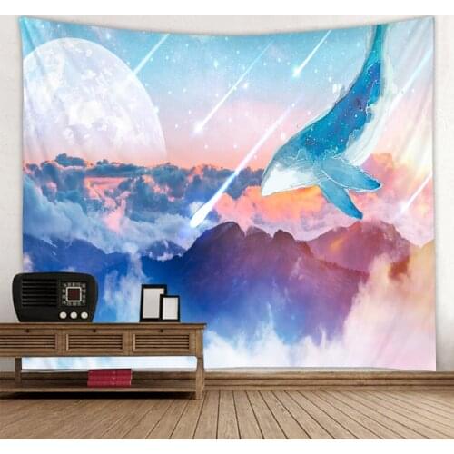 Dolphin tapestry mandala wall hanging psychedelic tapestry bohemian hippie style decoration home large blanket various sizes