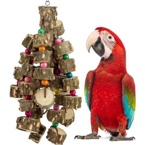 Bird Toys Natural Wood Large Parrot Toy Bird Toys Best for African Grey Macaws Cockatoos Parrot Birds and More