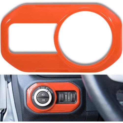 Chuang Qian Headlight Switch Button Trim for Jeep Wrangler JL JLU Sport X Sahara Rubicon Gladiator JT 2018-2021 Orange