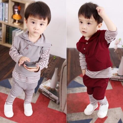 Baby Boys Clothes Set Children Outfit Suit Spring Autumn Kids Tops Tshirt Pants Toddlers 3pcs Set 110 120 90 100 80