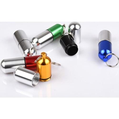 Medicine Pill Box Case Storage Waterproof Aluminum Organize Keychain Tablet Pillbox Container Mini Portable Box F20173284