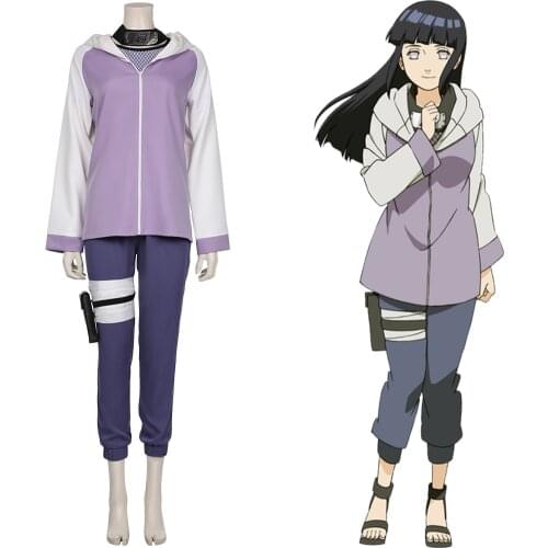 Anime NARUTO-Hyuga Hinata Cosplay Costume Jacket + Headband + Inner Wear + Pants Outfits Suit Halloween Carnival