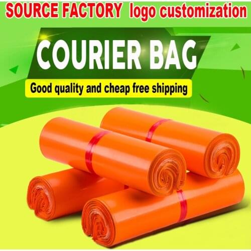 Courier packing bag manufacturer new material orange thickened large 2842 bag custom logo 100pcs