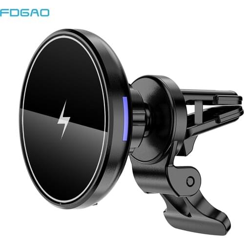 Magnetic Wireless Car Charger 15W PD Qi Fast Mount 360° Rotation Air Vent Phone Holder for iPhone 12 Pro Max Mini Magnet Case
